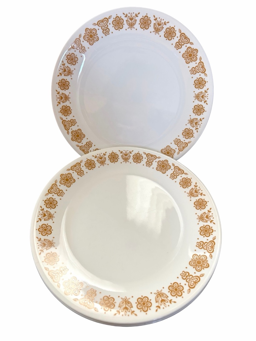 Vintage Mid-Century Corelle Butterfly Gold 10” Dinner Plates Set of 4